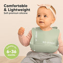 KeaBabies 2-Pack Silicone Baby Bibs for Eating - Sturdy Food-Grade Silicone Bibs for Babies Girl, Boy, Large Food Catcher, Clean & Put On Easily, Waterproof Toddler Feeding Essentials (Macaron) by TinyTreasures Baby Boutique
