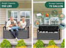 70 Gallon Outdoor Storage Box, Resin Patio Furniture with Armrest, Lockable Deck Box with Waterproof and UV Resistant for Patio Cushions, Garden Tools and Pool Supplies, Grey by CozyNest Decor