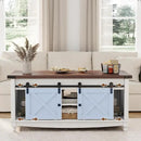 48" Farmhouse Lift Top Coffee Table with Storage Sliding Barn Door & Large Hidden Compartment, Coffee Table with Lifting Top with Wooden Lift Tabletop, Coffee Tables for Living Room, White by CozyNest Decor