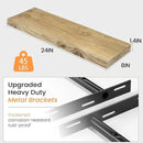Fun Memories Floating Shelves for Wall Decor, 24"x8" Rustic Reclaimed Wood Shelves, Heavy-Duty Wall Mounted Shelves with Invisible Brackets, Set of 2for Living Room, Bedroom, Kitchen, Natural Finish by CozyNest Decor