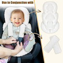 GFU Infant Car Seat Insert Head and Body Support, Reversible Newborn Insert for Carseat with Strap Pads, Soft Stroller Cushion Pillow Insert for Boys and Girls, Fits for Stroller, Swing, White by TinyTreasures Baby Boutique