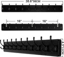 SKOLOO Rustic Wall Mounted Coat Rack, Case of 2, Pine Solid Wood Coat Hook Hanger - 10 Hooks for Hanging Clothes Robes Towels Coats by CozyNest Decor