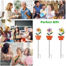 Metal Garden Stakes Decor,3 Pack Flowers Pot Decorative Garden Stakes, Waterproof Spring Outdoor Decor,Metal Flowers Garden Decor for Outside,Lawn,Yard,Pathway by CozyNest Decor