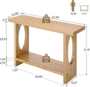 BECHAEO 47-Inch Farmhouse Narrow Console Table, 2'' Thickened Entryway Table with Solid Wood Veneer, 2-Tier Sofa Tables Behind Couch, Rectangle Hallway Tables for Living Room, Foyer Rustic Oak