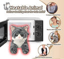 Gray Tabby Cat Stuffed Animals, Microwavable Stuffed Animal Adorable Fluffy Cat Plush for Warmth & Comfort, Heatable & Coolable Lavender Scent Cat Toys, Cute Soft Plushies Cat Gifts for Kids & Adults by TinyTreasures Baby Boutique