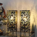 JHY DESIGN Set of 2 Metal Lamp Battery Powered 9''High Accent Cordless Lamp with LED Bulb Huge Fan Patterned Battery Lamp for Weddings Parties Patio Garden Indoors Outdoors Table Bed Room by GreenHaven Gardens