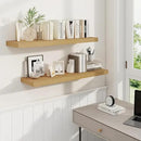 36 Inch Floating Shelves, 9.3 Inch Deep Rustic Wall Shelves - Extra Deeper Wall Mounted Storage Shelves for Bathroom, Kitchen, Living Room (Oak, Set of 2) by CozyNest Decor