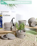 vensovo 3.7 Inch Grey Terracotta Shallow Succulent Pots - 6 Pack Terra Cotta Clay Pot with Saucer, Cacuts Indoor and Outdoor Planters with Drainage Hole by GreenHaven Gardens