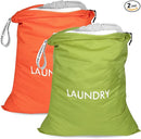 MissBoy 2 Pack Laundry Bags, Nylon Washable Wet Dry Bag, Travel Laundry Bags for Dirty Clothes, Swimming Bathing Suit Workout Wet Clothes Bag by TinyTreasures Baby Boutique