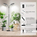 Garpsen Halo Grow Lights, Dual-Head Full Spectrum LED Plant Lights for Indoor Growing with Stand, 3 Color Modes Grow Lamp with Timer 6/12/16H, 5 Dimmable Levels, 168 LEDs and 67''Height Adjustable by GreenHaven Gardens