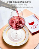 JBHO Full Bottle Wine Decanter with 2pcs Red Wine Glasses and Cleaning Beads, 21 oz Burgundy Wine Glasses, 56 oz Wine Carafe Aerator and Glasses Set, Wine Decanter and Glass Set by CozyNest Decor