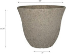 Classic Home and Garden Honeysuckle Resin Flower Pot Planter, Stone Grey, 15" by GreenHaven Gardens