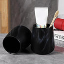 Marble Black Toothbrush Holder for Bathroom - Ceramic Tooth Brushing Holders, Toothbrush Cup, Toothpaste Organizer for Bathroom Countertop, Makeup Brush Holder, Pen Holder for Home Desktop Storage by CozyNest Decor