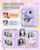 Kids Camera Instant Print, Upgrade Dual-Lens Selfie Digital Camera for Kids, Christmas Birthday Gifts Toys for Boys Girls Age 3-12, HD 1080P Toddler Portable Toy with SD Card 3 Rolls Print Paper by TinyTreasures Baby Boutique