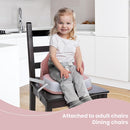 Baby Booster Seats, Toddler Booster Seat for Dining Table with Adjustable Straps, Portable Compact Portable Baby Chair for Dining and Travel (Pink) by TinyTreasures Baby Boutique