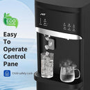 IKT Self-Cleaning Bottom Load Hot and Cold Water Cooler Dispenser with Ice Maker for 5 Gallon Bottle 22lbs Daily Capacity Perfect for Home Black by CozyNest Decor