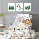 Personalized Nursery Crib Bedding Set: Custom Name 5 Piece Baby Crib Sets with Animal Theme - Toddler Double Layer Blanket Set, Comfortable Crib Bed Sheets for Baby Grils by TinyTreasures Baby Boutique