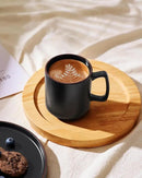 famiware Coffee Mugs Set of 4, Nebula 14oz Coffee Mugs, Ceramic Cup Set with Handle for Latte, Tea, Milk, Cappuccino, Cocoa, Matte Black by CozyNest Decor