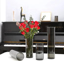Flower Vase, Non-breakable Vases, 4" W x 16" H, Acrylic Grey Vase, Aesthetic Room Decor Cylindrical Modern Flower Vases for Table Centerpiece, Home Decor, Women Floral Arrangement Gift by GreenHaven Gardens