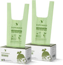 SUPERBIO 13 Gallon Handle Tie Compostable Food Waste Bags, 30 Count, 2 Pack, ASTM D6400, BPI and OK compost INDUSTRIAL, 49.2L, 0.87 Mil by GreenHaven Gardens