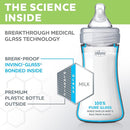 Chicco Duo 9oz. Hybrid Baby Bottle with Invinci-Glass Inside and Plastic Outside | Dishwasher, Bottle Warmer, and Electric Sterilizer Safe | Intui-Latch Nipple | Clear/Grey, 2pk by TinyTreasures Baby Boutique