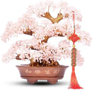 Natural Rose Quartz Tree Large,14" Chakra Crystal Tree(1,251 Gemstone Count) w/Lucky Coins Chain Healing Properties - Bonsai Feng Shui Money Tree for Love Self Care Home Office Decoration by GreenHaven Gardens