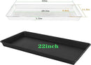 2 Pack Plant Growing Nursery 1020 Trays, Plant Saucer Tray, Heavy Sturdy Seed Starting Trays, Plant Saucer for Indoors No Holes, Seed Starter Growing Tray (22"x11.2", Black) by GreenHaven Gardens