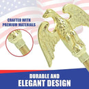 Super Tough Indoor Flag Pole kit 7ft - Metal Eagle - Gold Texture Base - Aluminum Flagpole with Brass Finish - Heavy Duty Inside House Flagstaff - Interior Shaft and Stand - No Ensign Included by GreenHaven Gardens