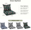 Favoyard Outdoor Seat Cushion 19 x 19 x 3 in Waterproof Pattern Fade Resistant Cover Removable Patio Furniture Cushions Deep Seat & Back Cushion Set with Adjustable Straps for Patio Chair Sofa Couch by GreenHaven Gardens