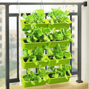 8 Pockets Vertical Planters,Wall Mounted Plastic Plant Grow Pots,Wall Pocket Planters for Indoor,Outdoor,Balcony,Garden Decoration,Light Green by CozyNest Decor