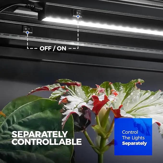 Barrina T5 Plant Lights for Indoor Growing, 4FT 160W (8 X 20W) Led Grow Light with Magnetic Design, Full Spectrum Grow Light Strip with Black Cover, Plug and Play, 5000K, 8 Packs, photo 7 of 9