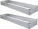 2 Pack 12x2x1FT Galvanized Raised Garden Beds Kit Outdoor Metal Gardening Planter Box for Vegetable Elevated Flower Herbs,Silver by GreenHaven Gardens