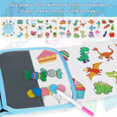 Erasable Doodle Set for Kids - Magic Drawing Book With 12 Watercolor Pens, 14 Page Reusable Drawing, Road Trip Car Game Writing Painting Set for Boys and Girls by TinyTreasures Baby Boutique