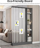 Wall Room Divider, Storage Cabinet Storage Display with Shelves, Modern Freestanding Wood Room Divider Screen, Wall Privacy Screens for Home Decorative (Grey+White,31.5" L x 9.5" W x 79.5" H) by CozyNest Decor
