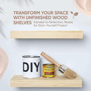 Homeforia Wood Floating Shelf 16 inch, High End Solid Natural Wood 16inch Floating Shelves for Wall Mounted, Unfinished Wooden Small Floating Shelves, Heavy Duty Bracket, 16 X 6.5 X 1.75 in, Set of 2 by CozyNest Decor
