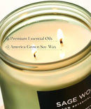 M&SENSE Sage Wood Scented Candle, 11.6oz 70 Hours Long Lasting Clean Non Toxic All Natural Soy Wax Candle for Relaxing & Stress Relief, 2 Wick Home Fragrance Gifts for Home Decor by CozyNest Decor