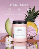 M&SENSE Pink Beach Sands Jar Candle, 19.4oz Pineapple Coconut Scented Natural Soy Candles for Home Scented, 110 Hour Burn Time, Home Decor Gift for Women, Friends, Family, Colleagues, Couples by CozyNest Decor