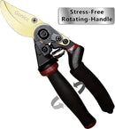 gonicc 8.5" Professional Rotating Bypass Titanium Coated Pruning Shears(GPPS-1014), Secateurs, Scissors, Pruners with Heavy Duty SK5 Blade. Soft Cushion Grip Handle for Everyone. by GreenHaven Gardens