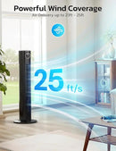 ZAFRO Tower Fan for Bedroom, 90° Oscillating Fan with 12H Timer, 37”Standing Fans with Remote, Bladeless Fan with 4 Modes & 3 Speeds, Black by CozyNest Decor