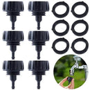 PAGOW Drip Irrigation Kit, 1/4 inch Fittings, Hose Adapter, Garden, Lawn, Black (6pcs Connector, 6 Washer) by GreenHaven Gardens