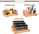 Step Spice Rack Set Cabinet Shelf Spice Holder, 3-Tier Bamboo Spice Organizers for Cabinet/Pantry/Cupboard/Countertop, Step Display Rack for Toy Suitable for Home/Office, 2 Pack Step Rack by CozyNest Decor