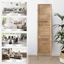 Room Divider with Shelves, Privacy Screen, Room Dividers and Folding Privacy Screens, 6 Panel Wood Temporary Wall Partition Separation Separator, Brown by CozyNest Decor