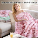 Bcareself Faux Fur Blanket Two Sided Ultra Soft Fluffy Reversible Fuzzy Throw Blanket for Women Men Double Sided Ombre Faux Luxe Faux Fur Thick Minky Blanket for Couch Bed by CozyNest Decor