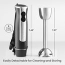 Zulay Immersion Stick Mixer Hand Blender - 800 Watts, Turbo Mode, 5-ft Power Electric Cord, Handheld Portable, Stainless Steel Blades - For Effortless Blending Smoothie, Soup, Baby Food, Puree - Gray by TinyTreasures Baby Boutique