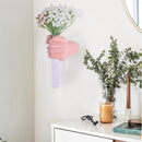 Pink Wall Sculpture,Wall Art Bedoroom,Hand Vase,Funky Flower Vase Decorations,Unique Wall Statue,Home Decor Art by CozyNest Decor