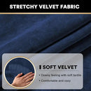 PrinceDeco Couch Cushion Covers, Stretch Washable Sofa Cushion Cover, Fitted Sofa Slipcover Velvet Fabric Non-Slip Furniture Protector for Dog,Pets, Kid (Each Width Up to 29.5", Navy) by CozyNest Decor