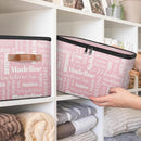 Custom Storage Basket with Name, Personalized Storage Bins with Zipper Lid, Foldable Fabric Storage Box Large capacity with Handle Pink by TinyTreasures Baby Boutique