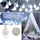 Minetom 66 Feet 200 Led Globe Ball String Lights - Fairy Plug-in With Remote, Waterproof for Indoor Outdoor Party Wedding Christmas Tree Garden Decoration, Pure White by CozyNest Decor