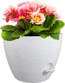12 inch Large Self Watering Pots for Indoor Outdoor Plants, Plant Pots with Mesh Drainage Holes for Garden House Plants, Plastic Planters with Reservoir for Flower, Speckled White by GreenHaven Gardens