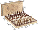 Amerous Chess Set, 12"x12" Folding Wooden Standard Travel International Chess Board Game Set with Magnetic Crafted Pieces For 2 Players by TinyTreasures Baby Boutique